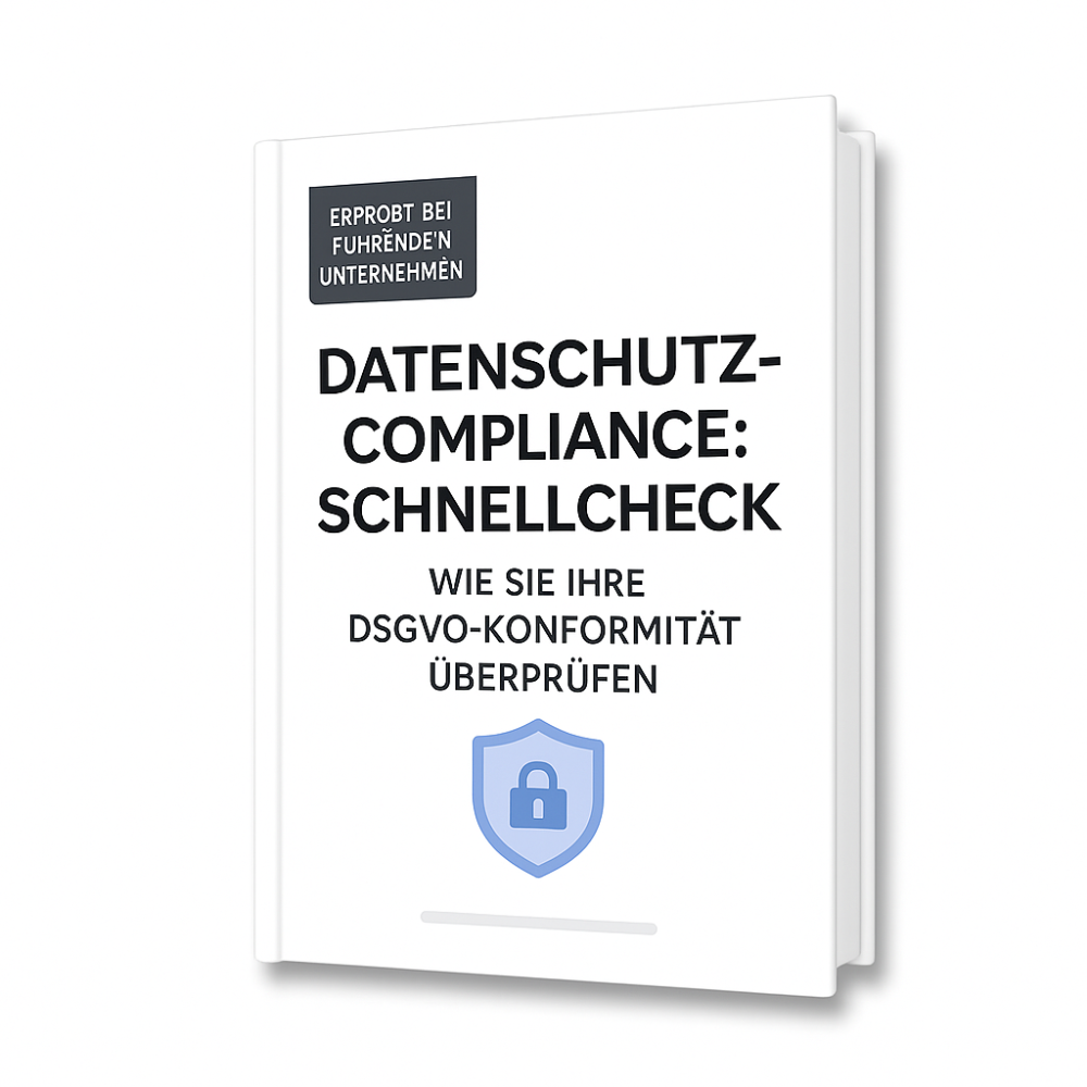 E-Book-Grafik zum Datenschutz- und Compliance-Schnellcheck – kostenloser Leitfaden von SECAAS.IT