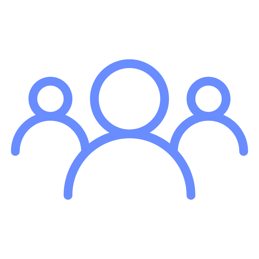 Grafik mit drei Köpfen – Symbol für das Expertennetzwerk und die Teamkompetenz von SECAAS.IT