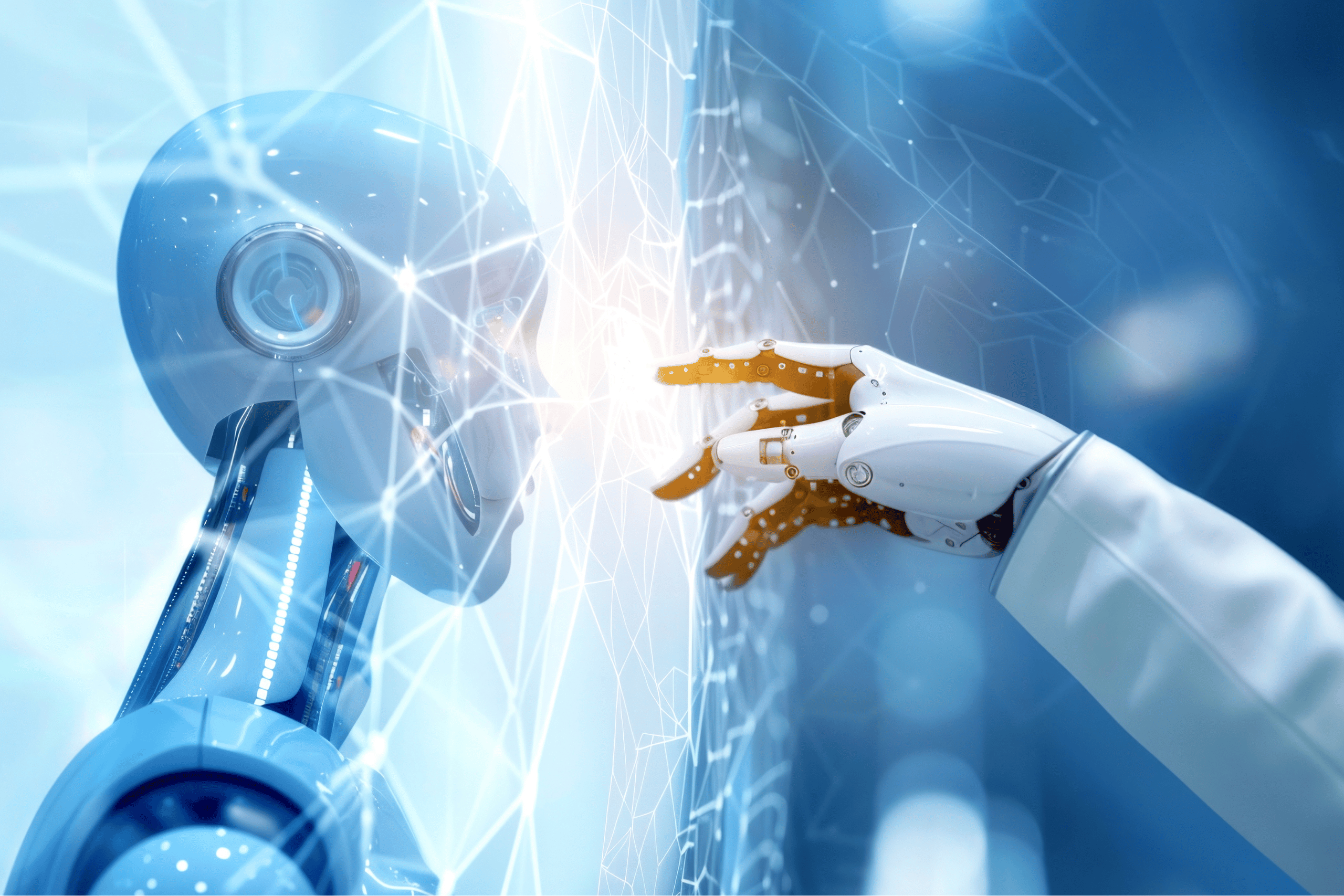 KI-Roboter als Symbol für künstliche Intelligenz in der Cybersicherheit
